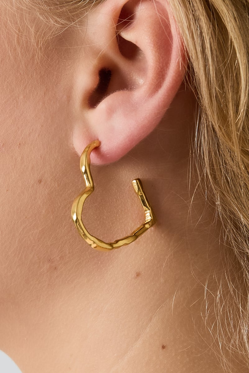 Big heart hoop earrings