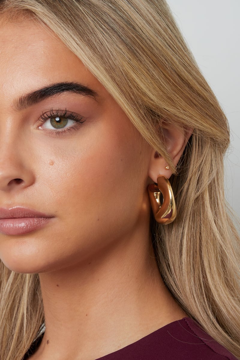 Stainless Steel Hoop Earrings circle Casual Daily Simple Series Women&