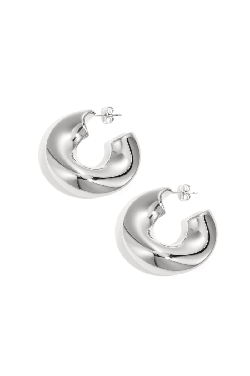 Stainless Steel Hoop Earrings circle Casual Daily Simple Series Women&